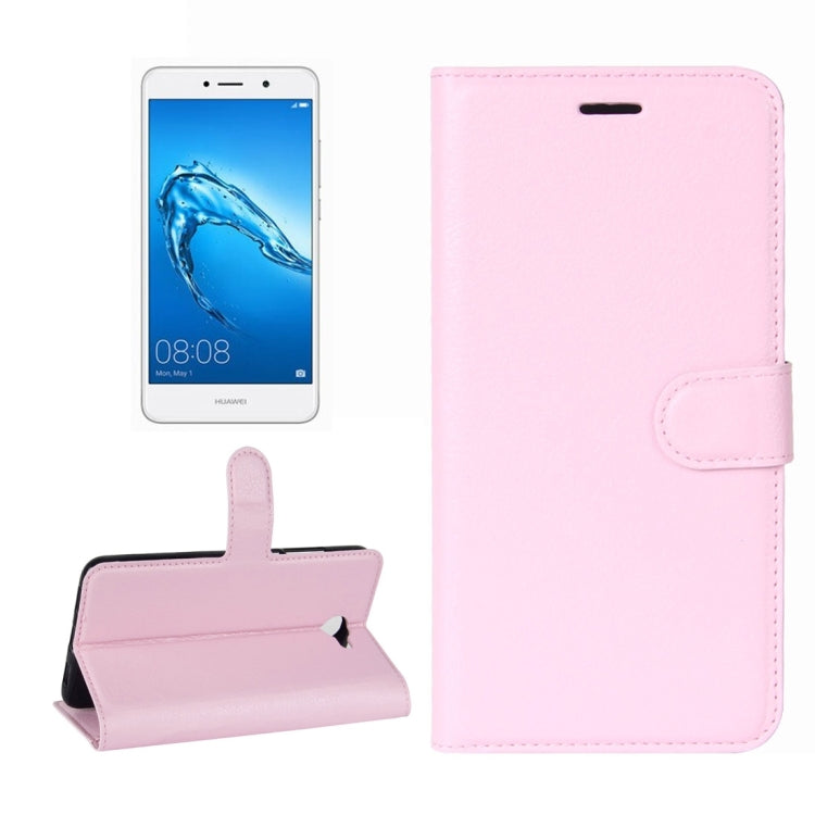 For Huawei  Y7 Litchi Texture Horizontal Flip Leather Case with Holder & Card Slots & Wallet