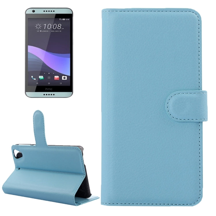 For HTC Desire 650 Litchi Texture Horizontal Flip Leather Case with Holder & Card Slots & Wallet