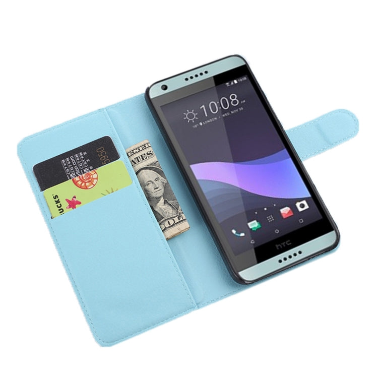 For HTC Desire 650 Litchi Texture Horizontal Flip Leather Case with Holder & Card Slots & Wallet