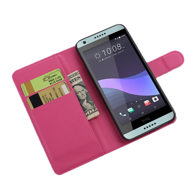 For HTC Desire 650 Litchi Texture Horizontal Flip Leather Case with Holder & Card Slots & Wallet