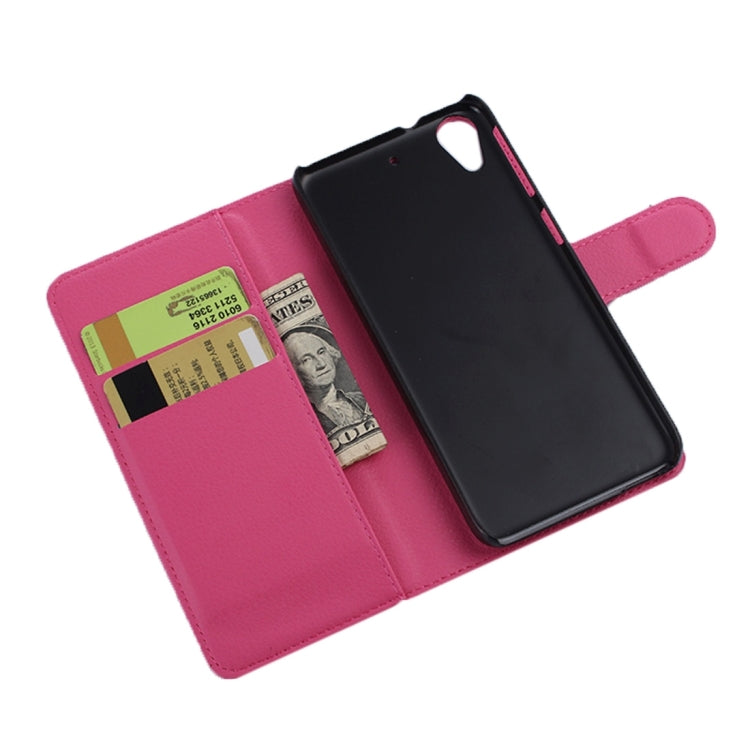 For HTC Desire 650 Litchi Texture Horizontal Flip Leather Case with Holder & Card Slots & Wallet