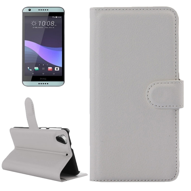For HTC Desire 650 Litchi Texture Horizontal Flip Leather Case with Holder & Card Slots & Wallet