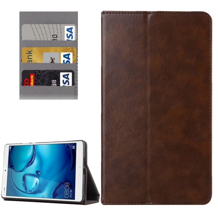 For Huawei  MediaPad M3 8.4 inch Cowhide Texture Horizontal Flip Leather Case with Holder & Card Slot & Wallet & Hand Strap & Sleep / Wake-up Function
