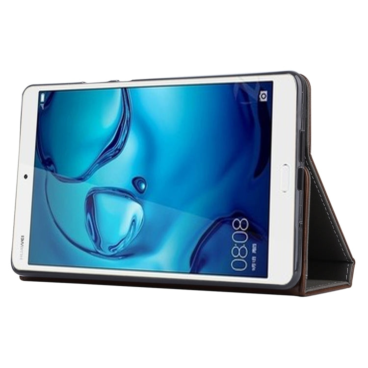 For Huawei  MediaPad M3 8.4 inch Cowhide Texture Horizontal Flip Leather Case with Holder & Card Slot & Wallet & Hand Strap & Sleep / Wake-up Function