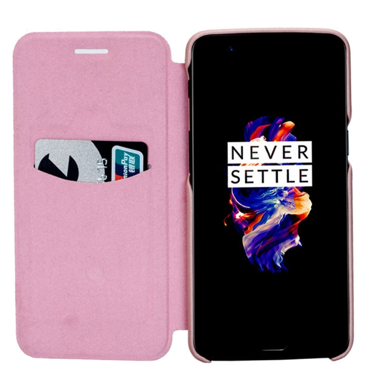 Lenuo for OnePlus 5 PU+PC Litchi Texture Horizontal Flip Leather Case with Card Slots