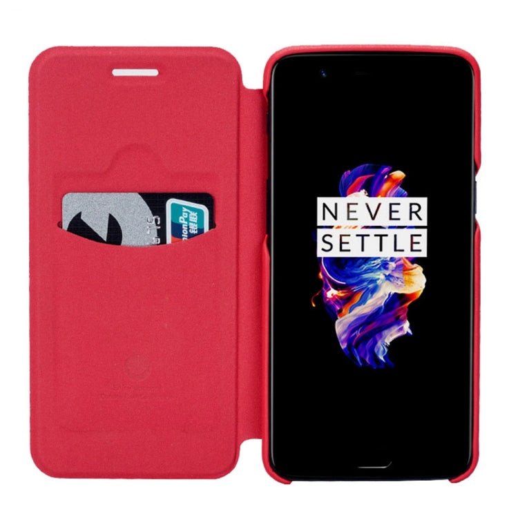 Lenuo for OnePlus 5 PU+PC Litchi Texture Horizontal Flip Leather Case with Card Slots