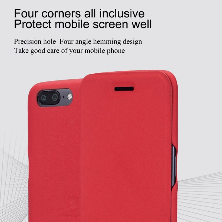 Lenuo for OnePlus 5 PU+PC Litchi Texture Horizontal Flip Leather Case with Card Slots