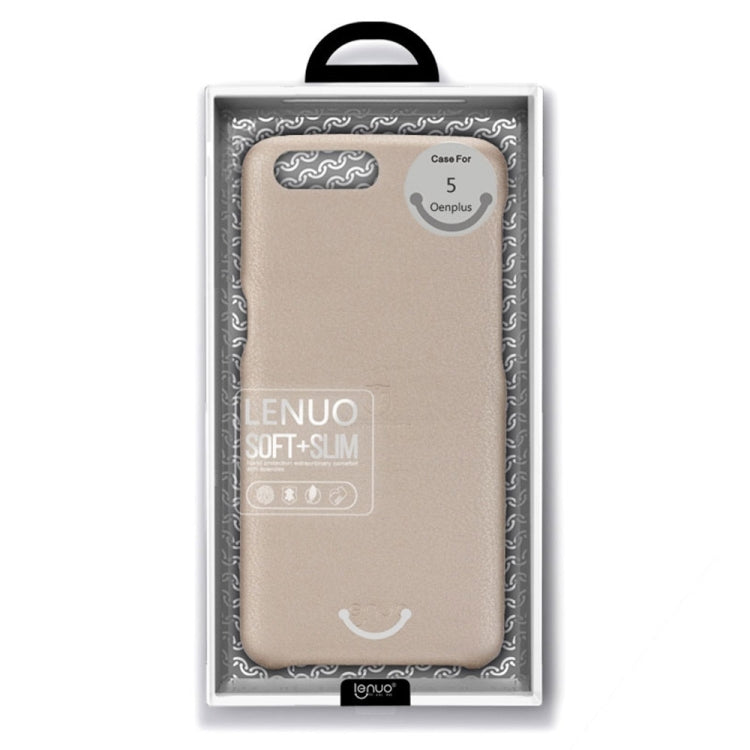 Lenuo for OnePlus 5 Litchi Texture PU + PC Paste Skin Protective Case