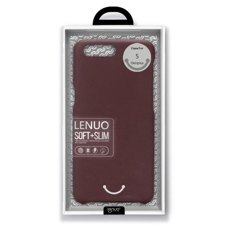 Lenuo for OnePlus 5 Litchi Texture PU + PC Paste Skin Protective Case