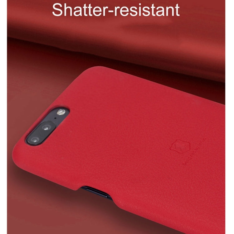 Lenuo for OnePlus 5 Litchi Texture PU + PC Paste Skin Protective Case