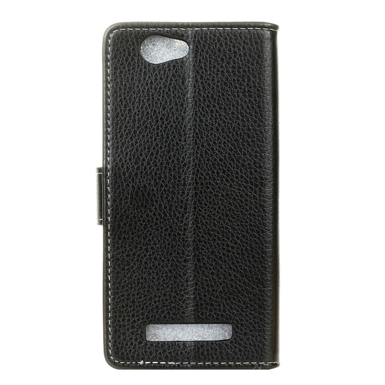 For Wileyfox Spark Litchi Texture Horizontal Flip Leather Case with Holder & Card Slots & Wallet