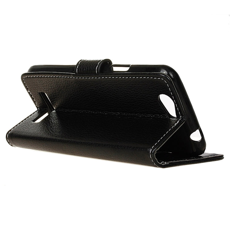 For Wileyfox Spark Litchi Texture Horizontal Flip Leather Case with Holder & Card Slots & Wallet