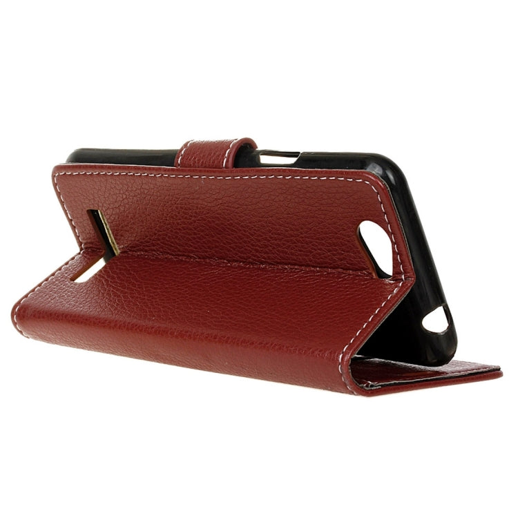 For Wileyfox Spark Litchi Texture Horizontal Flip Leather Case with Holder & Card Slots & Wallet