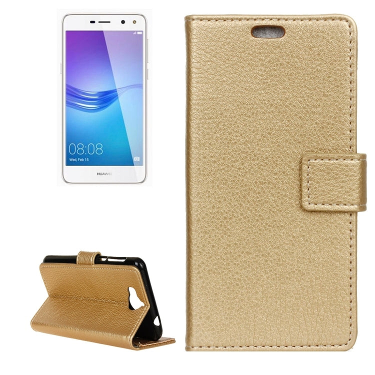 For Huawei  Y5 (2017) Litchi Texture Horizontal Flip Leather Case with Holder & Card Slots & Wallet
