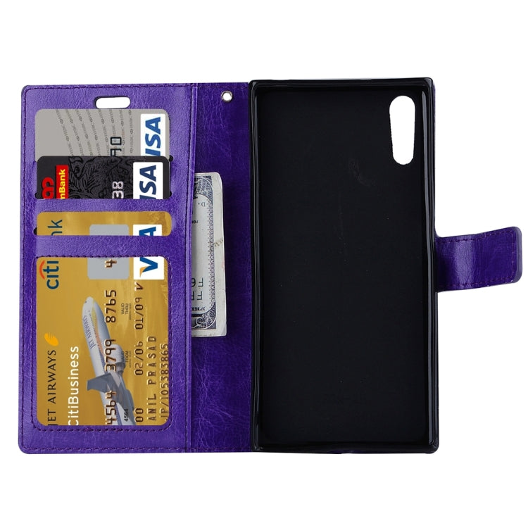 For Sony Xperia XZ Crazy Horse Texture Horizontal Flip PU Leather Case with Holder & Card Slots & Wallet & Lanyard