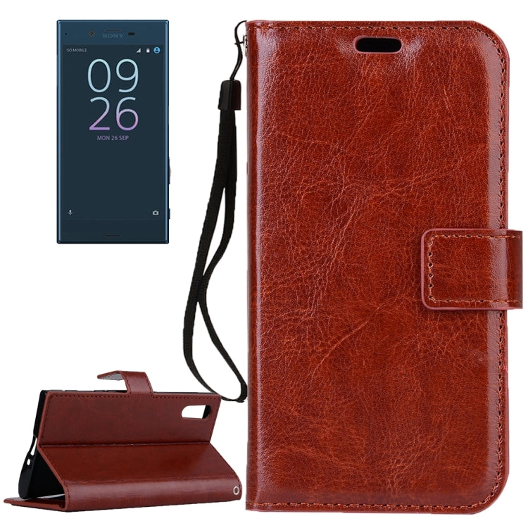For Sony Xperia XZ Crazy Horse Texture Horizontal Flip PU Leather Case with Holder & Card Slots & Wallet & Lanyard