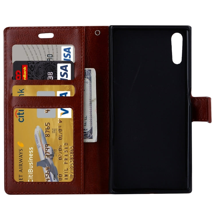 For Sony Xperia XZ Crazy Horse Texture Horizontal Flip PU Leather Case with Holder & Card Slots & Wallet & Lanyard