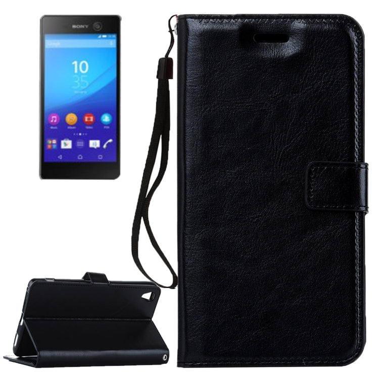 For Sony Xperia C6 Ultra Crazy Horse Texture Horizontal Flip PU Leather Case with Holder & Card Slots & Wallet & Lanyard