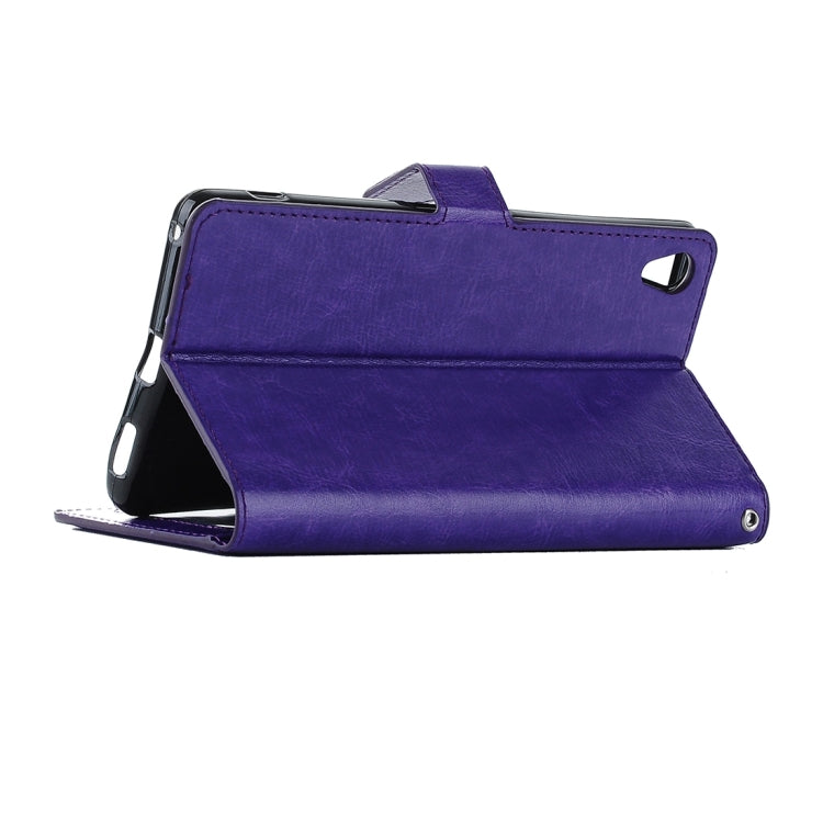 For Sony Xperia C6 Ultra Crazy Horse Texture Horizontal Flip PU Leather Case with Holder & Card Slots & Wallet & Lanyard