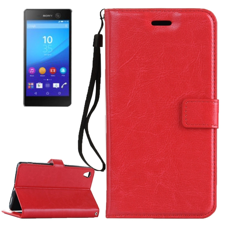 For Sony Xperia C6 Ultra Crazy Horse Texture Horizontal Flip PU Leather Case with Holder & Card Slots & Wallet & Lanyard