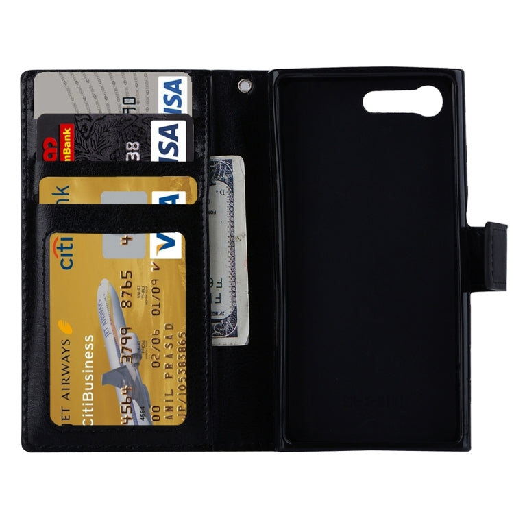 For Sony Xperia X Compact Crazy Horse Texture Horizontal Flip PU Leather Case with Holder & Card Slots & Wallet & Lanyard