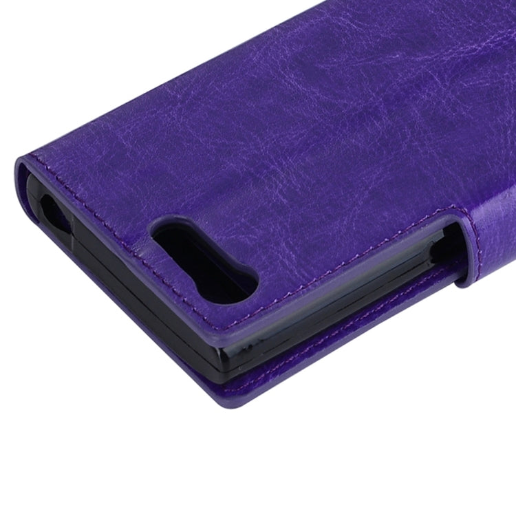 For Sony Xperia X Compact Crazy Horse Texture Horizontal Flip PU Leather Case with Holder & Card Slots & Wallet & Lanyard