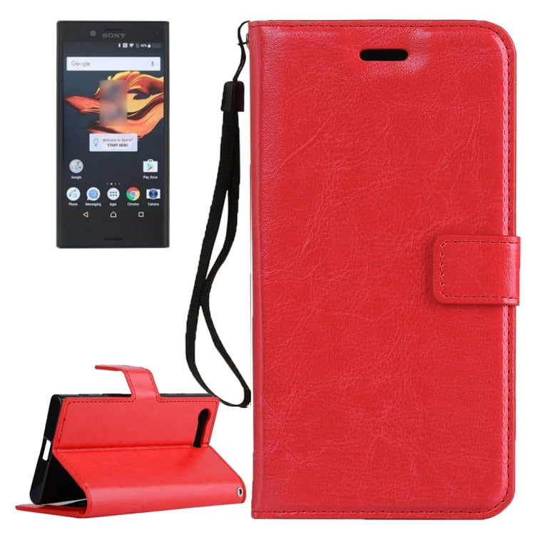 For Sony Xperia X Compact Crazy Horse Texture Horizontal Flip PU Leather Case with Holder & Card Slots & Wallet & Lanyard
