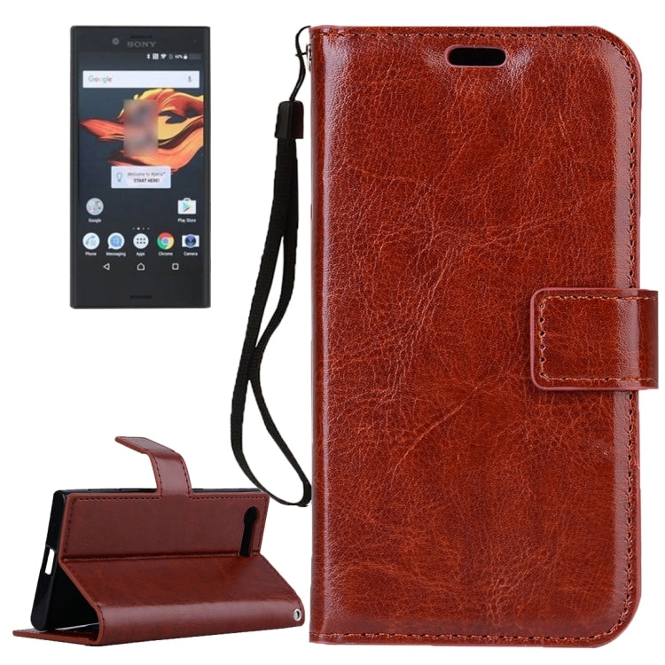 For Sony Xperia X Compact Crazy Horse Texture Horizontal Flip PU Leather Case with Holder & Card Slots & Wallet & Lanyard