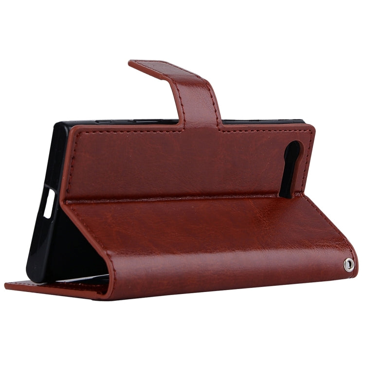 For Sony Xperia X Compact Crazy Horse Texture Horizontal Flip PU Leather Case with Holder & Card Slots & Wallet & Lanyard