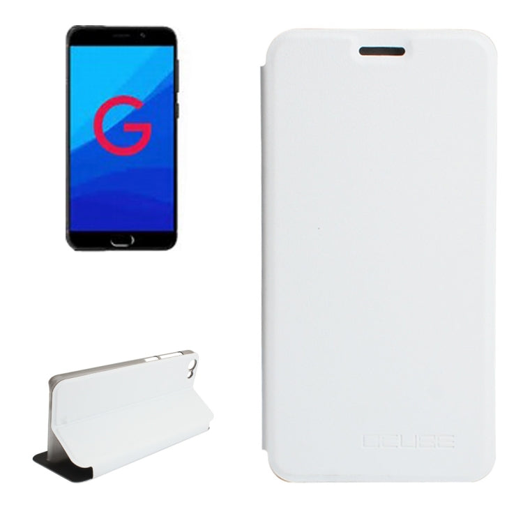 OCUBE for UMIDIGI G Litchi Texture Horizontal Flip Leather Case with Holder (White)