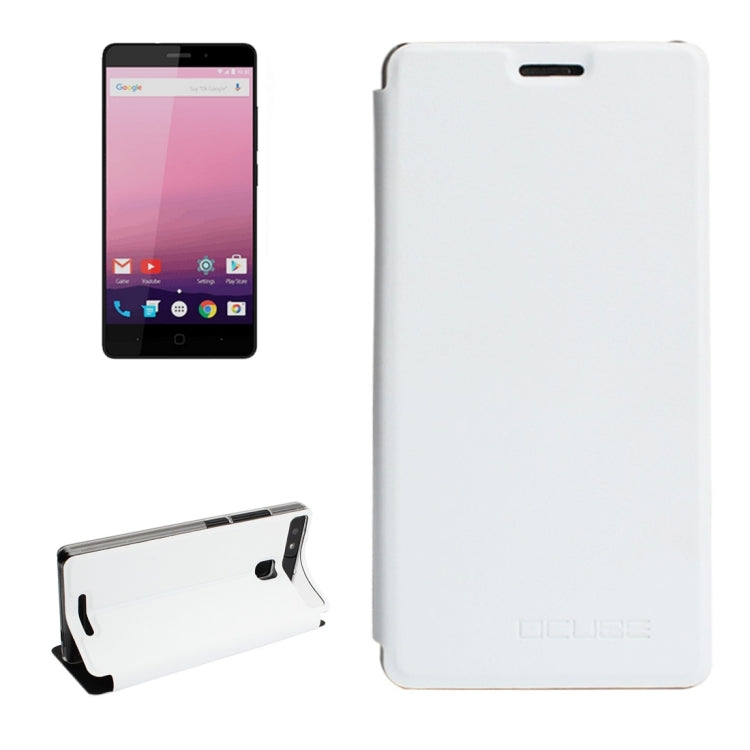 OCUBE for Vernee Thor E Litchi Texture Horizontal Flip Leather Case with Holder for Vernee Thor E(White)