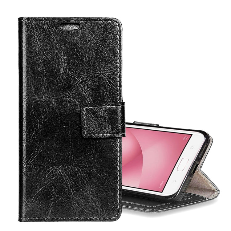 For Asus  ZenFone 4 Max ZC520KL Retro Crazy Horse Texture Horizontal Flip Leather Case with Holder & Card Slots & Wallet & Photo Frame