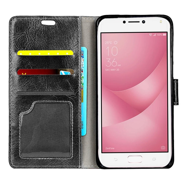 For Asus  ZenFone 4 Max ZC520KL Retro Crazy Horse Texture Horizontal Flip Leather Case with Holder & Card Slots & Wallet & Photo Frame