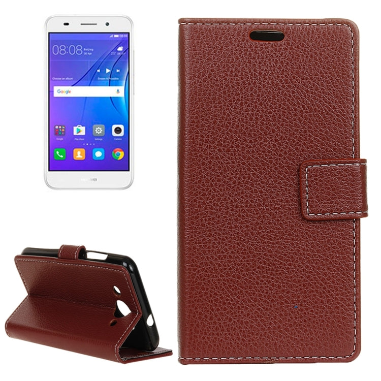 For Huawei Y3 (2017) / Y3 (2018) Litchi Texture Horizontal Flip Leather Case with Holder & Card Slots & Wallet