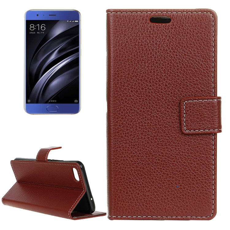 For Xiaomi  Mi 6 Litchi Texture Horizontal Flip Leather Case with Holder & Card Slots & Wallet