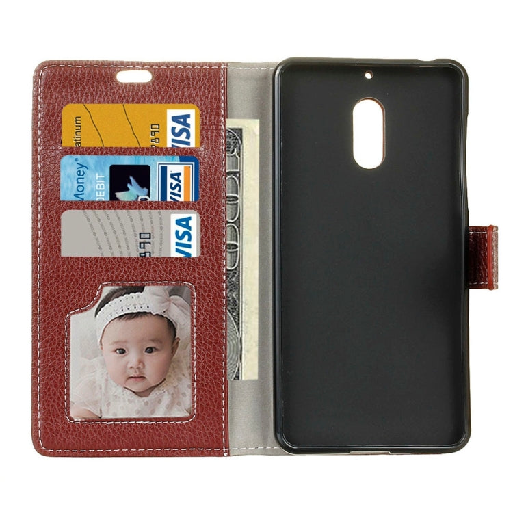 For Nokia 6 Litchi Texture Horizontal Flip Leather Case with Holder & Card Slots & Wallet & Photo Frame