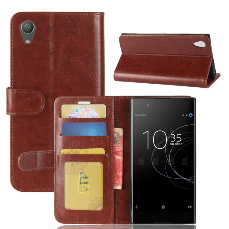 For Sony Xperia XA1 Plus Crazy Horse Texture Horizontal Flip Leather Case with Holder & Card Slots & Wallet & Photo Frame