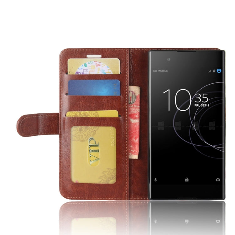For Sony Xperia XA1 Plus Crazy Horse Texture Horizontal Flip Leather Case with Holder & Card Slots & Wallet & Photo Frame
