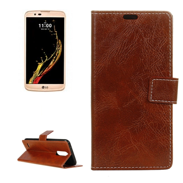 For LG K10 (2017) (EU Version) Retro Crazy Horse Texture Horizontal Flip Leather Case with Holder & Card Slots & Wallet & Photo Frame