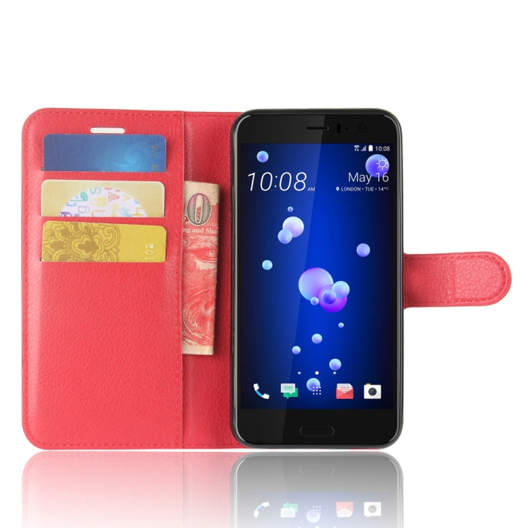 For HTC U11 Life Litchi Texture Horizontal Flip Leather Case with Holder & Card Slots & Wallet