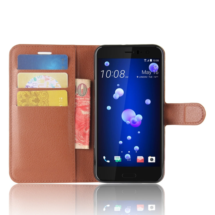 For HTC U11 Life Litchi Texture Horizontal Flip Leather Case with Holder & Card Slots & Wallet