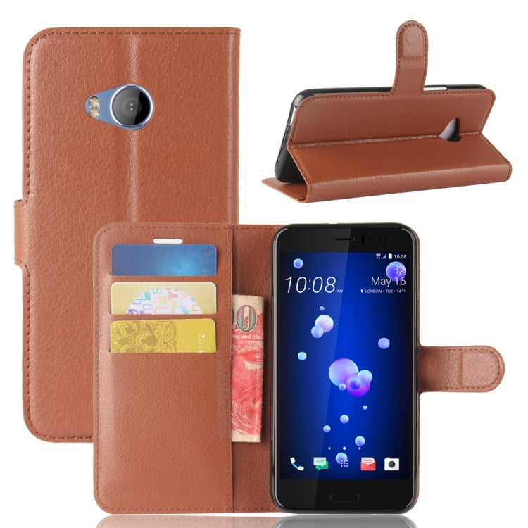 For HTC U11 Life Litchi Texture Horizontal Flip Leather Case with Holder & Card Slots & Wallet