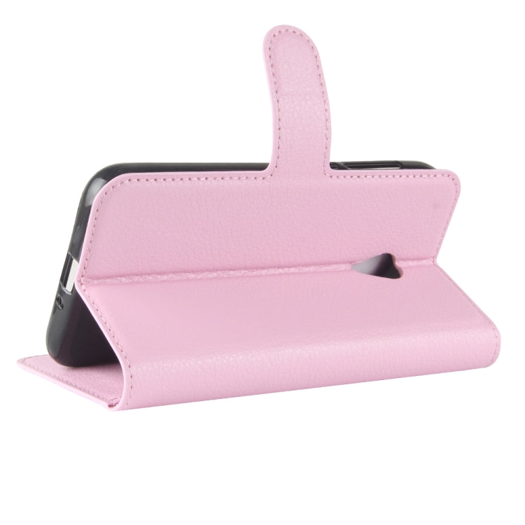 For Alcatel U5 HD Litchi Texture Horizontal Flip Leather Case with Holder & Card Slots & Wallet