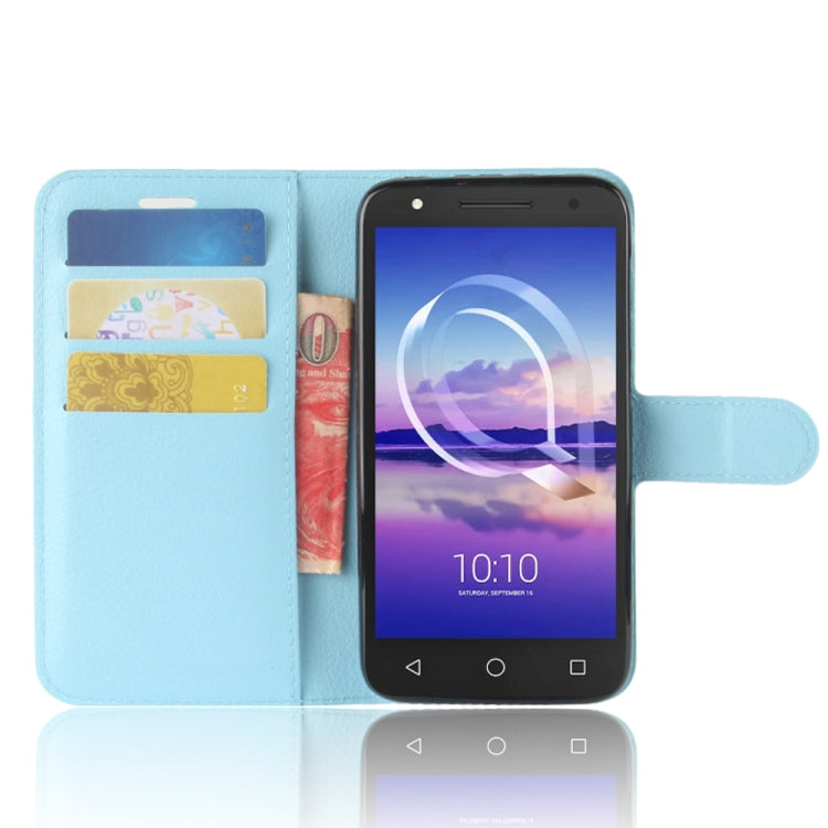 For Alcatel U5 HD Litchi Texture Horizontal Flip Leather Case with Holder & Card Slots & Wallet