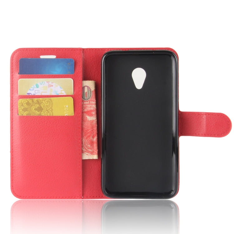 For Alcatel U5 HD Litchi Texture Horizontal Flip Leather Case with Holder & Card Slots & Wallet