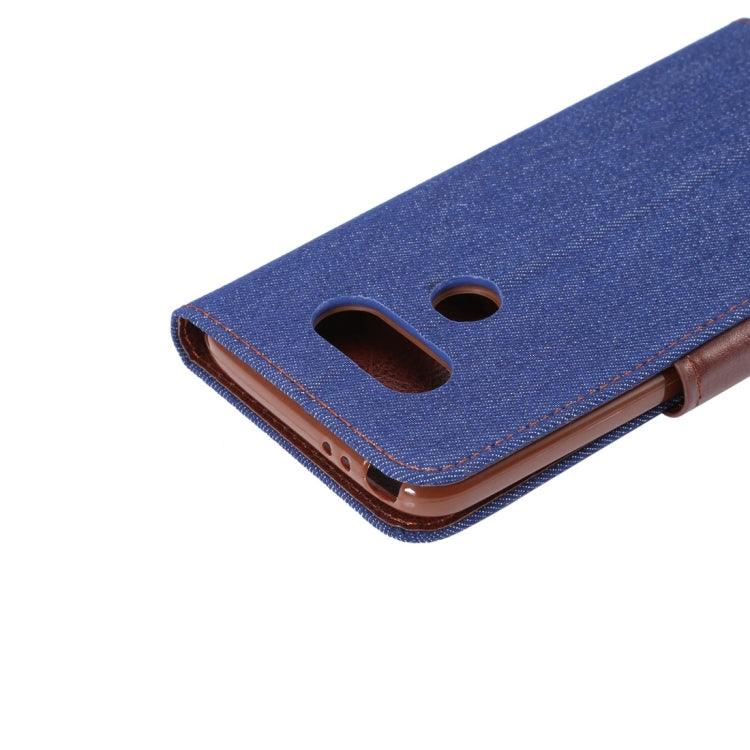 For LG G6 Denim Texture Horizontal Flip Leather Case with Holder & Card Slots (Dark Blue)
