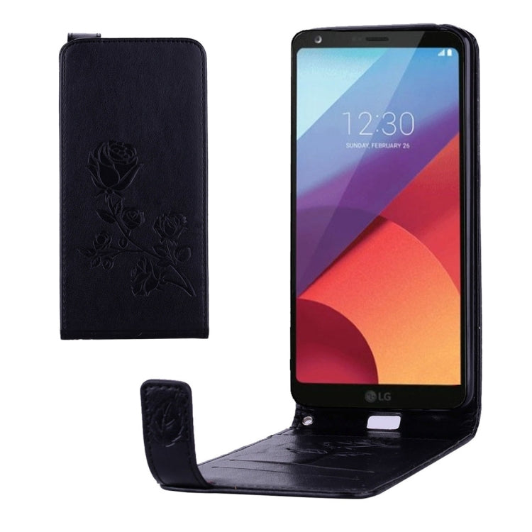 For LG G6 Roses Pressed Flowers Pattern Vertical Flip Leather Case with Card Slot & Lanyard