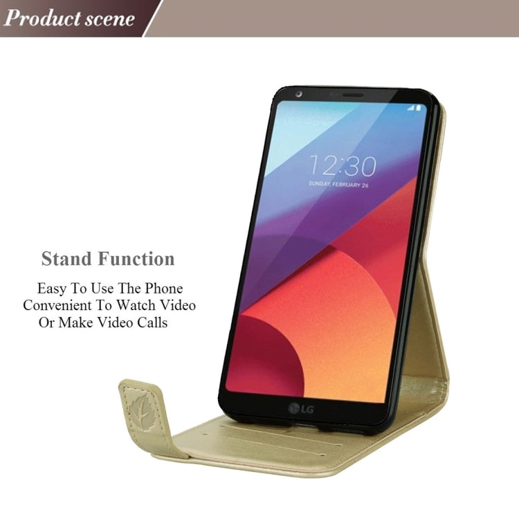 For LG G6 Roses Pressed Flowers Pattern Vertical Flip Leather Case with Card Slot & Lanyard