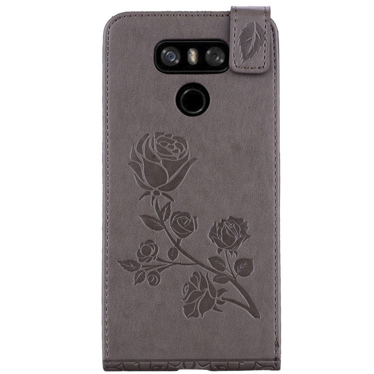For LG G6 Roses Pressed Flowers Pattern Vertical Flip Leather Case with Card Slot & Lanyard