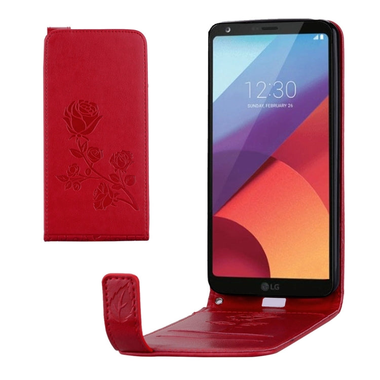 For LG G6 Roses Pressed Flowers Pattern Vertical Flip Leather Case with Card Slot & Lanyard
